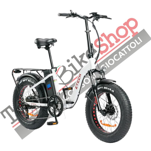 Bicicletta Elettrica Pieghevole Z-Tech ZT-89-E Folding Etna 250W 36V 10.4Ah Batteria Litio-Bianco