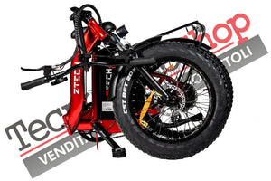 Bicicletta Elettrica Pieghevole Z-Tech ZT-89-E Folding Etna 250W 36V 10.4Ah Batteria Litio-Rosso