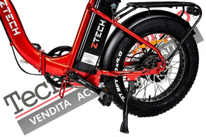 Bicicletta Elettrica Pieghevole Z-Tech ZT-89-E Folding Etna 250W 36V 10.4Ah Batteria Litio-Rosso