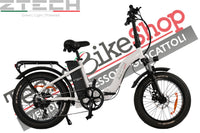Bicicletta Elettrica Pieghevole Z-Tech ZT-89-E Folding Etna 250W 36V 10.4Ah Batteria Litio-Bianco