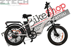 Bicicletta Elettrica Pieghevole Z-Tech ZT-89-E Folding Etna 250W 36V 10.4Ah Batteria Litio-Bianco