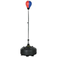 Punching Ball da Terra con Base Riempibile e Ventose, Altezza Regolabile da 147-165 cm, Nero