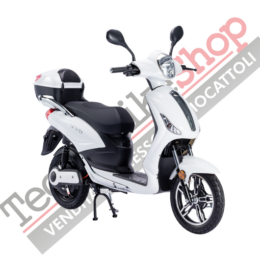 Bicicletta Elettrica Scooter Z-TECH ZT-09-TA NEW 250W 12 Ah 48V Batteria Piombo-Bianco