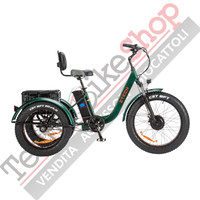 Triciclo Bicicletta Elettrica Z-TECH ZT-80-B "FAT TRIKE " 3 Ruote 24"/20" 250W 13 Ah 48V Batteria Litio -Verde