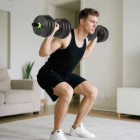 Set di pesi regolabili da 25 KG 2 in 1, Nero e Verde