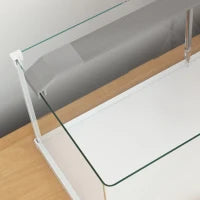 Acquario in Vetro con Luci LED da 20L, Filtro e Pompa d'Acqua, 38x26x27 cm, Bianco