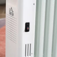 Radiatore a Olio a 11 Elementi, 3 Livelli di Riscaldamento e Timer, 50.5x24x63cm, Bianco