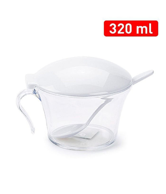 Zuccheriera In Plastica Contenitore Zucchero Con Cucchiaio 320ml Bianca 1129801         