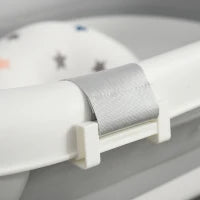 Vaschetta Bagnetto Pieghevole per Bambini 0-3 Anni con Indicatore di Temperatura e Cuscino, 81.5x50.5x23.5cm, Bianco