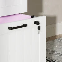 Mobile per ufficio in legno con 4 cassetti e serratura, barre di sospensione regolabili, 40 x 40 x 131 cm, Bianco