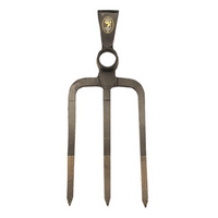 Zappone liguria a 3 denti o/ovale con manico in legno