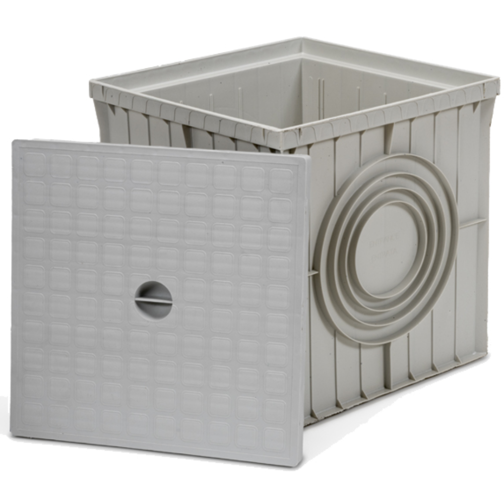 Pozzetto in polipropilene con coperchio grigio chiaro varie dimensioni *** dimensioni 300 x 300 millimetri, confezione 1