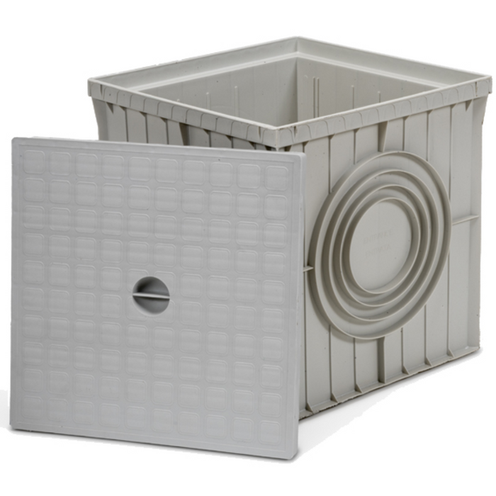 Pozzetto in polipropilene con coperchio grigio chiaro varie dimensioni *** dimensioni 300 x 300 millimetri, confezione 1