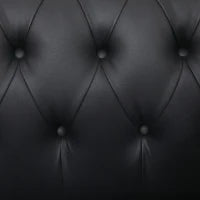 Divano 2 Posti in Stile Chesterfield in Pelle PU con Cuscino Rimovibile, 160x84x80 cm, Nero