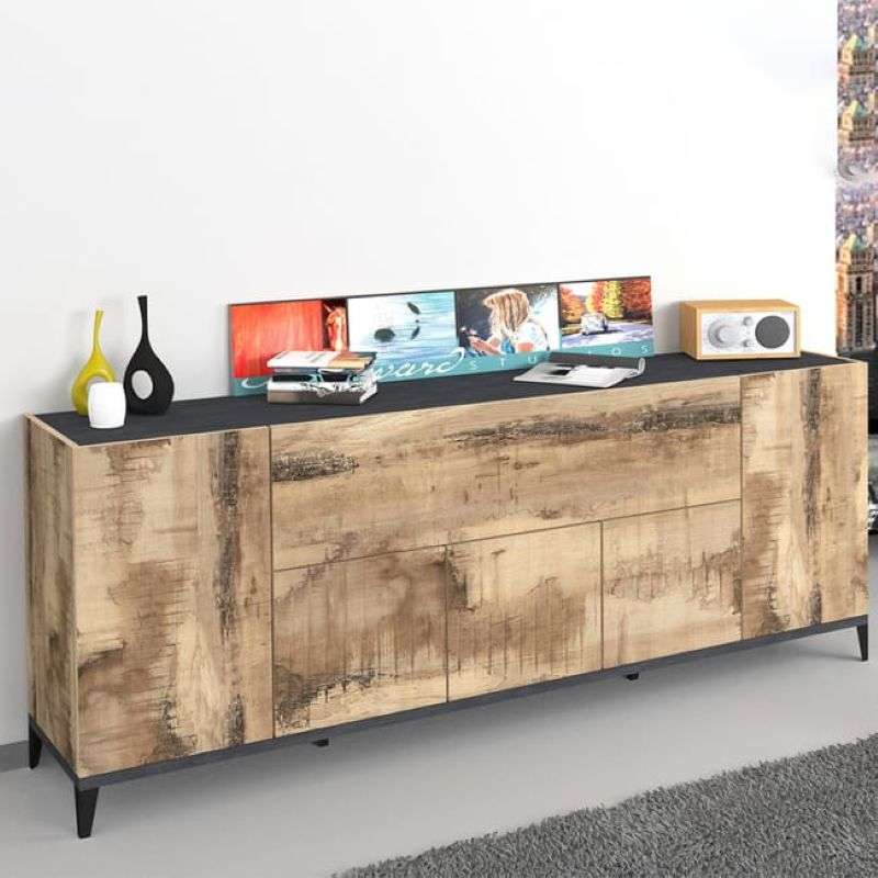 Credenza madia 5 ante a battente 1 vano a ribalta 200x40cm Stephanie Report