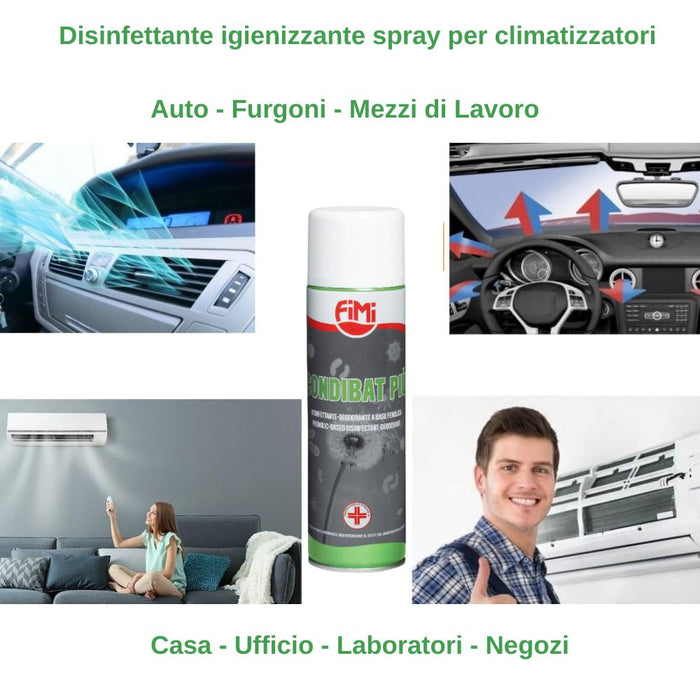 Condibat sanificante spray deodorante pino per condizionatori 500 millilitri *** quantità pezzi 3, confezione 1